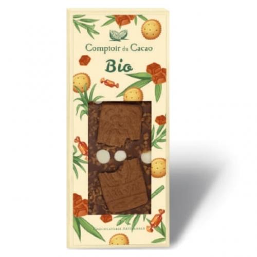 コントワール・デュ・カカオ グルメバー チョコレート Bio VERY キャラメルクッキー ミルク【乳化剤不使用】