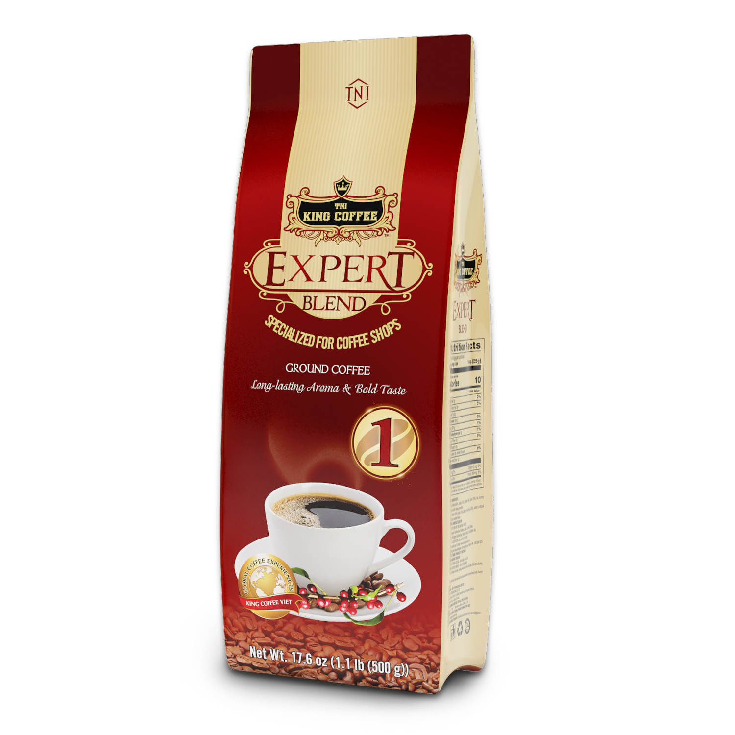 KING COFFEE エキスパートブレンド 1 (アラビカ豆15％使用のフレーバーコーヒー) 500g (1袋)